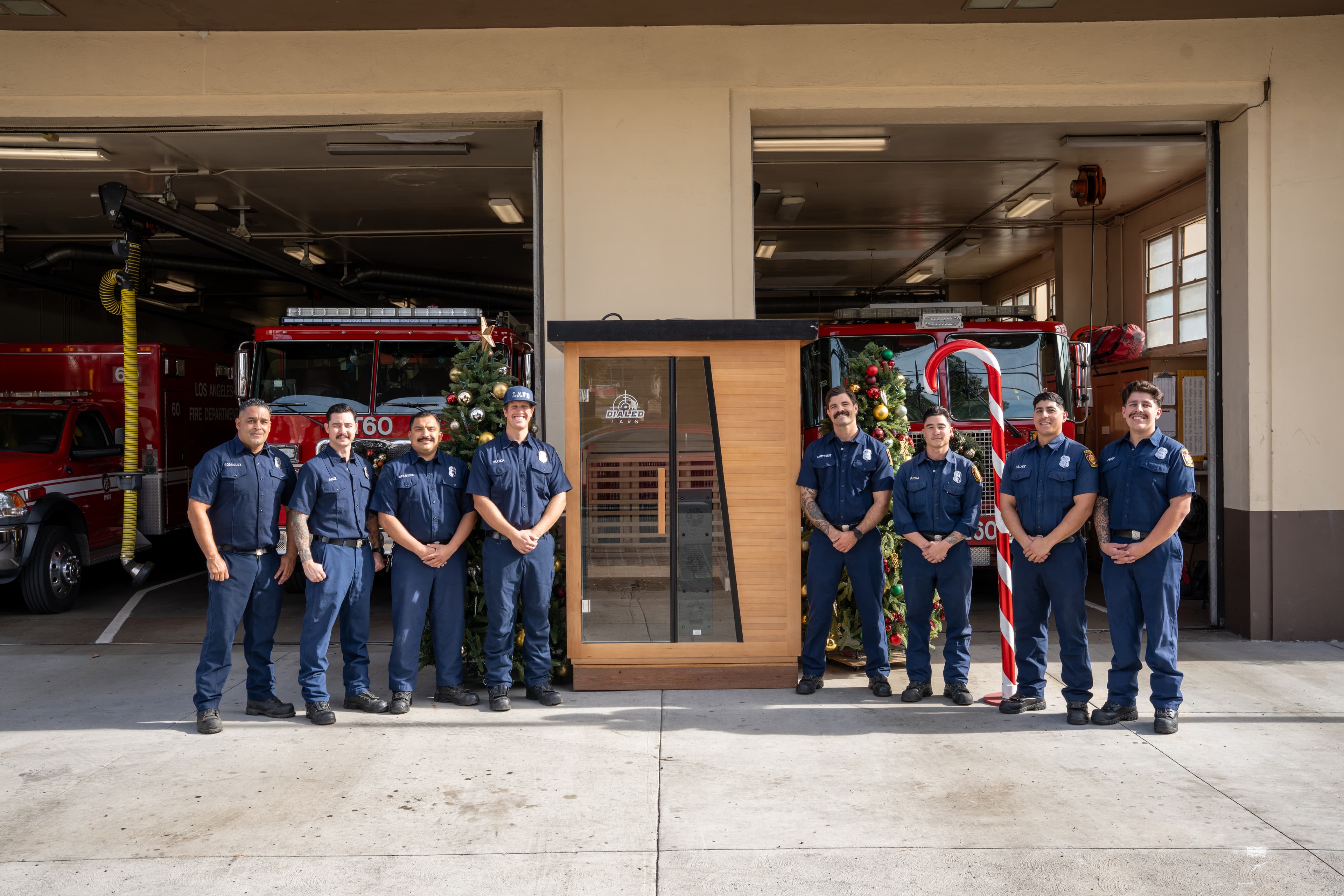 Firefighters with Sauna